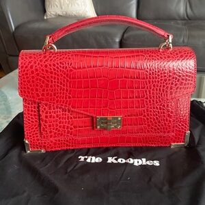 NEW Kooples Red Leather Embossed Emily Bag